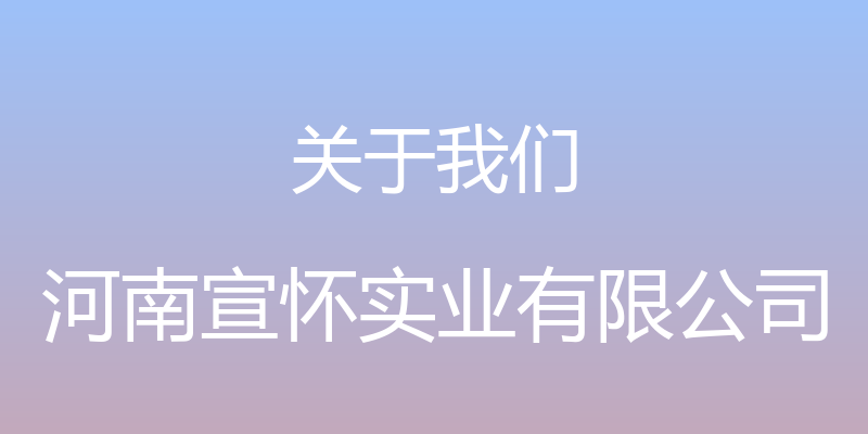 关于我们 - 河南宣怀实业有限公司