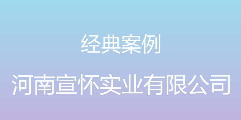 经典案例 - 河南宣怀实业有限公司